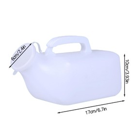Men's Portable Urinal with Lid 1200ml Plastic Urine Bottle for Elderly Car Use Graduated Design No Spill Odorless Easy to Grip Lightweight Durable Nighttime Relief Urinals for Men Pee Bottle(White)