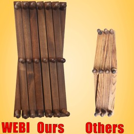 WEBI Accordion Wall Hanger,Expandable Wooden Coat Rack Wall Mounted,Accordion Hat Rack for Wall,Accordion Hook Rack for Hats,Caps,20 Peg Hooks,Walnut Color