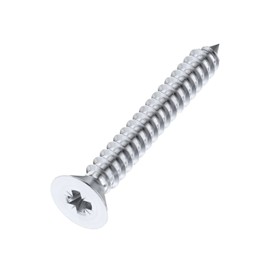 Pozi Wood Screw Countersunk Polished Chrome 4.0x25mm Pack of 100