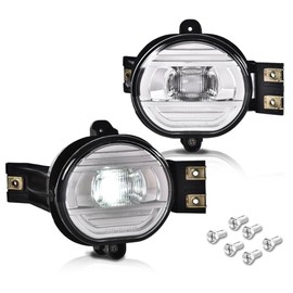 ALLGOOD LED Fog Lights w/Bulbs Compatible with Dodge Ram 1500 2002-2008/Fit Ram 2500 Ram 3500 2003-2009/Fit Durango 2004-2006, Front Bumper Fog Light Lamps w/Switch, Clear Lens 1Pair