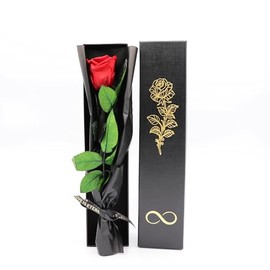 Pandiui23 Eternal Rose, Preserved Rose, Eternal Rose, Natural Rose, Preserved Flowers, Valentine's Day Gift, Mother's Day Gift, Mum Gift, Christmas Gift (Red Rose)