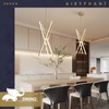 AIRYPHANT Gold Modern LED Chandelier, Dimmable 4 Lights Ceiling Pendant