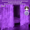 SINAMER Purple Curtain Light for Bedroom, 300 LED 9.8ft x