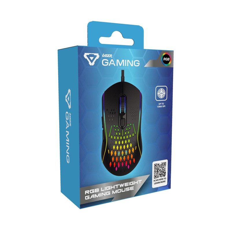 Laser Wired Gaming Mouse MI1210, RGB, 12800 DPI, 6 Buttons,