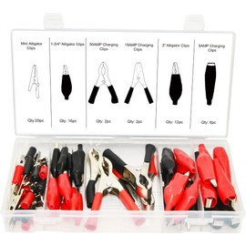 Swordfish 61030 60pc Electrical Clip Alligator Charging Clip Electrical Test Lead Connector Assortment