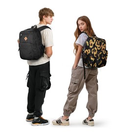 ZORFIN 26L Backpack for School, College, and Travel: Water Resistant Bookbag with 8 Compartments - Hotpink