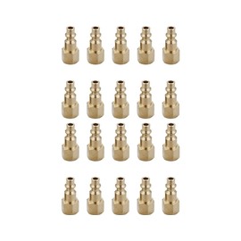 T TANYA HARDWARE Air Hose Fittings And Quick Connect Air Fittings, 1/4 Inch NPT Brass Female Air Coupler Plug (20 Piece) Industrial Type D, Air Compressor Fittings