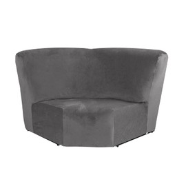 MIFXIN Corner Sofa Cover 1 Piece Velvet Stretch Corner Couch Cover for Sectional Recliner Sofa Slipcover Reclining L Shape Sofa Couch Additional Seat (Grey)