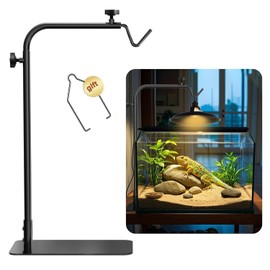 Reptile Heat Lamp Stand Adjustable 18"-32": Light Holder Fixture with Heavy Base for Bearded Dragon, Turtle, Snake, Lizard – Terrarium Heating Dome Lamps for Tank or Aquarium Use