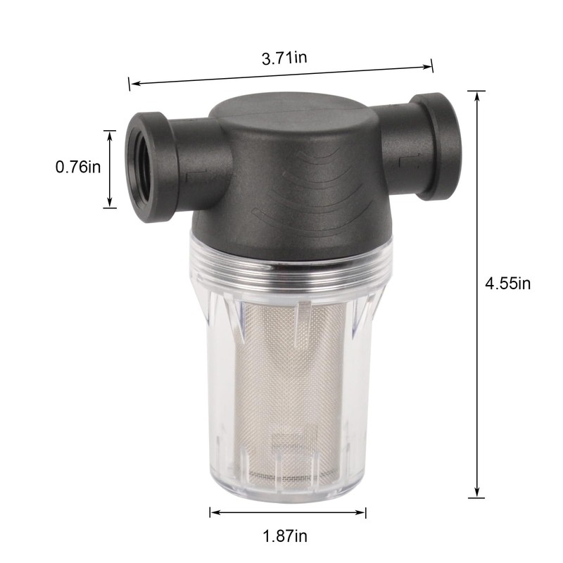 Water Pump Strainer Filter 1/2 Inch Female NPT in-Line Twist-On
