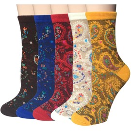 Chalier 5 Pairs Womens Winter Warm Funny Casual Cotton Crew Animal Socks Style 02 One Size
