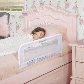 Dream On Me Lightweight Mesh Security Adjustable Bed Rail with Breathable Mesh Fabric in White