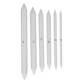 Art Blending Stumps and Tortillions Set, 6 Pieces, Drawing and Sketching Tools with Sandpaper