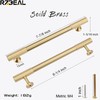 RZDEAL 4pcs Solid Brass Gold Cabinet Pulls, 6-1/4-Inch Hole Centers