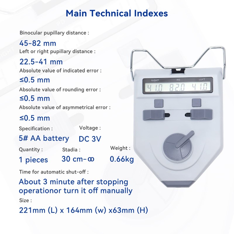 AISITESY Pupilometer Optics Digital Partial Discharge Meter Pupil Distance Meter