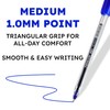 PENSAN Blue Ballpoint Pens,1.0 mm Medium Point, Blue Pens, Ergonomic