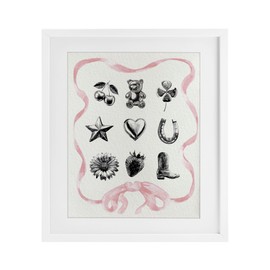 Stupell Industries Girly Glam Western Collection White Framed Print Under Glass design by Lil' Rue, 21 x 17