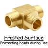 Uenede 2PCS 3/8 Inch Brass Tee Pipe Fitting 3/8" NPT