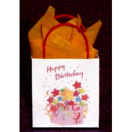 Unbranded Dollhouse Miniature - Happy Birthday Gift Bag