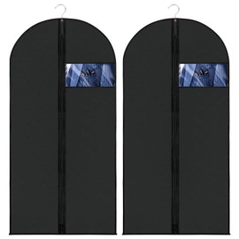 2 Pcs Suit Bags,Garment Bags with Clear Window, Dust-Proof Suit Cover for Storage Suits,T-shirts,Dress,Jackets and Coats (60x100cm)
