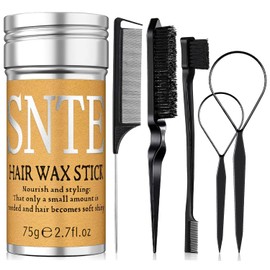 Hair Wax Stick - Slick Back Hair Brush Set 6Pcs,Wax Stick for Hair Flyaways,Slick Stick for Smooth Edge Frizz,Hair Bun Accessories,Non-greasy Hair Styling Wax for Women,Kids & Teen Girls