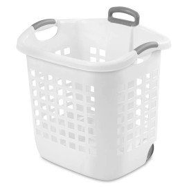 Sterilite 1.75 Bushel Ultra Wheeled Laundry Basket Plastic, White, (Pack of 1)
