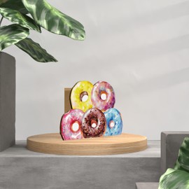 Donut Geschenk Holzkarte - Donuts Geburtstagskarte | Lustiges Donut Motiv, Süßigkeiten Deko, Geschenk für Naschkatzen, Lustiges Geschenk für Donut Fans, Donut Deko für Küche oder Café