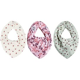 Pippi Triangular Scarves Set of 3 Baby Neckerchiefs, *Cherry flowers