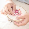 96 Pcs Christmas Embroidery Hoop Set Beige Linen Fabric
