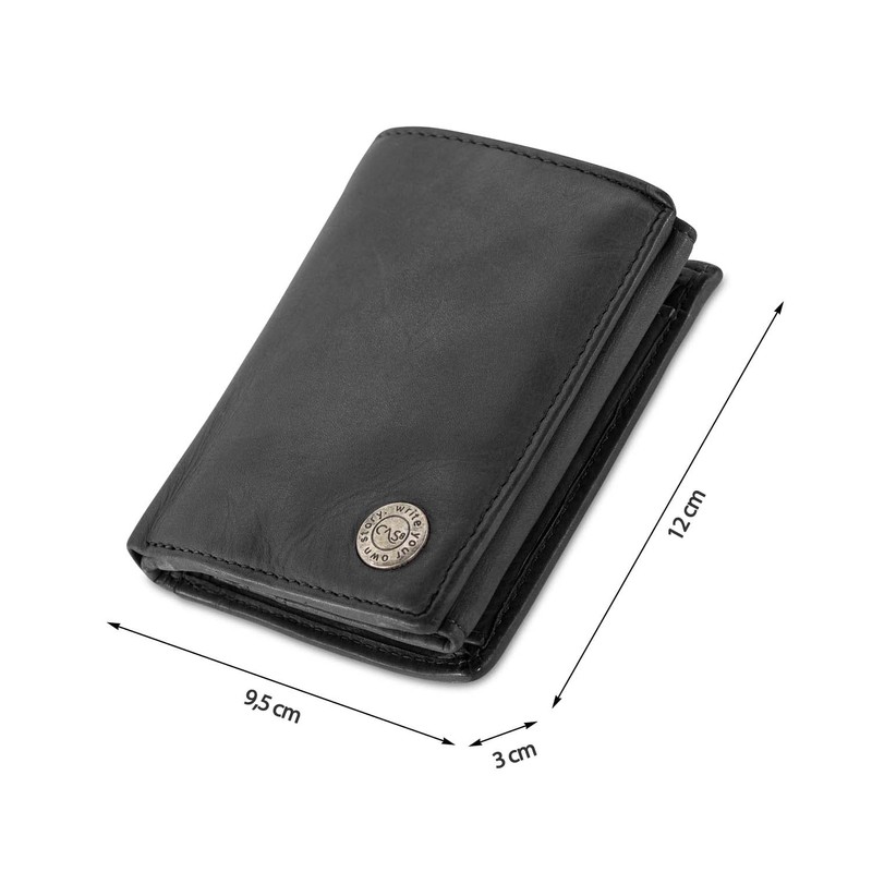 Cas8 MATS Men's Wallet Portrait Format, 100% Leather Wallet with