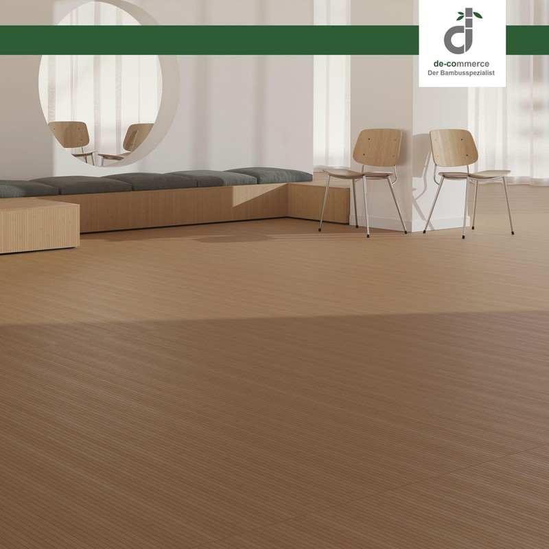DE-COmmerce Flexbamboo finished parquet flooring with non-slip backing, colour: carbonised