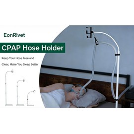 EonRivet All-Metal CPAP Hose Holder – Bedside Stand with Hook
