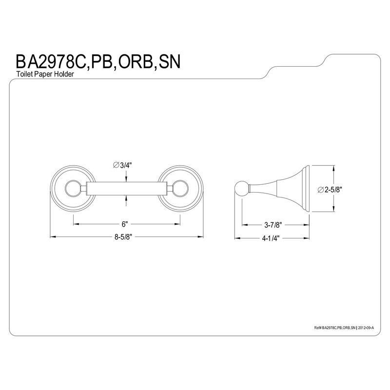 Kingston Brass BA2978C Governor Toilet Paper Holder, Polished Chrome