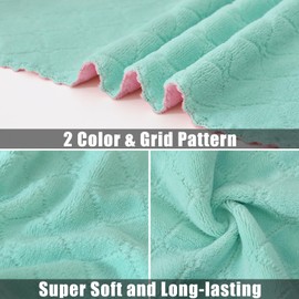 Mordimy 18 Pack Kitchen Cloths Dish Towels (10" x 10", Green & Pink), Super Soft and Absorbent Dish Cloths, Coral Velvet Microfiber Cleaning Cloth, Nonstick Oil Fast Dry Dishcloths