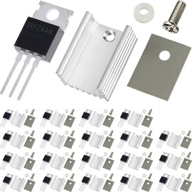 DAOKAI IRFZ44N MOSFET Transistor In-line 55V 49A N-Channel Rectifier Power MOSFET Transistor + Aluminum Heatsink/Mounting Kits for MOSFET Transistor(20Pcs)