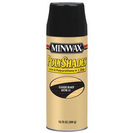 Minwax 313950000 Polyshades - Stain & Polyurethane in 1 Step, 10.75 ounce Spray, Classic Black, Satin