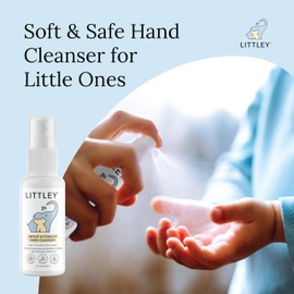 Think Smarter Products Littley Infant & Toddler Hand Cleanser with Hypochlorous Acid, Gently Cleans Dirt & Germs, Non-Toxic & Alcohol-Free, Safe for Sensitive Skin, 2oz Travel-Size Spray Bottle