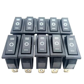 12 Pieces Rocker Switch 3 Pins 3 Position Latch On/Off/On AC 20A/125V 16A/250V SPDT Car Boat Black Rocker Switch KCD3