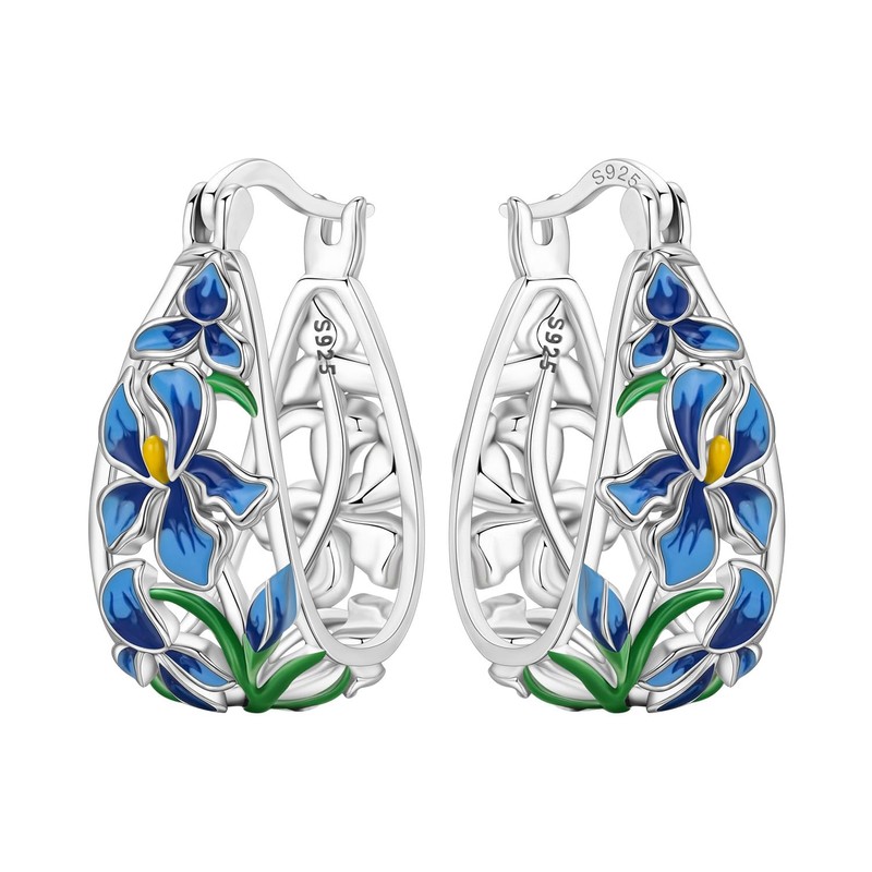 Aros plata 925 florales
