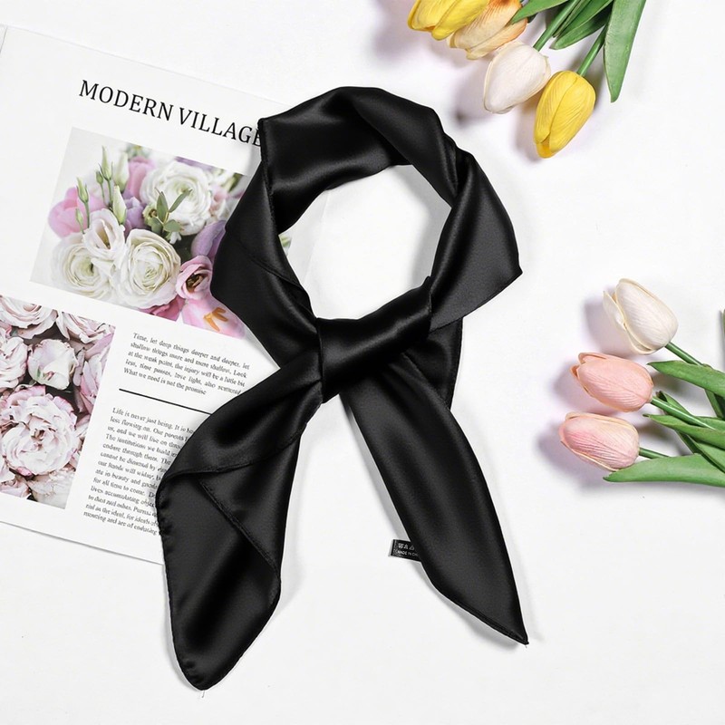 COMNICO Satin Head Scarf, Like Silk Square Scarf Sleeping Hair