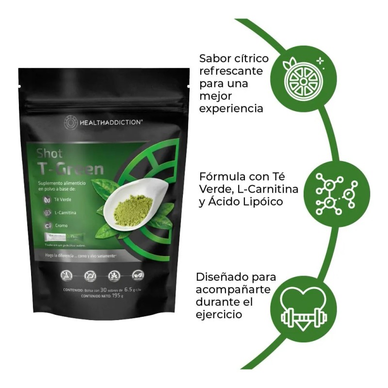 Suplemento Termogénico Té Verde Healthaddiction Shot T Green