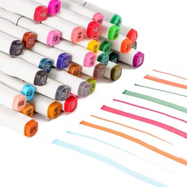 LOULANJX 80 Colors Alcohol Markers Set with Carrying Case Dual Tip Drawing Markers for Adult and Kids Comics Coloring Sketching Illustration