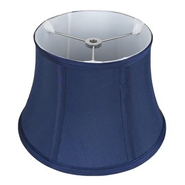 Urbanest Softback 7-inch by 10-inch by 7-inch Faux Silk Bell Lamp Shade, Navy Blue, Spider Washer Fitter