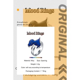 GAUEIOUR Mood Rings,Adjustable Dinosaur Color Changing Ring, Cartoon Dinosaur Alloy Ring, Temperature Changing Color Changing Emotional Opening Jewelry, Jewelry Gifts for Boys and Girls