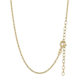 NKlaus 40/45 + 5 cm Cord Chain 925 Silver Yellow Gold Plated Length Adjustable Necklace 1.45 mm Wide Women, Sterling Silver