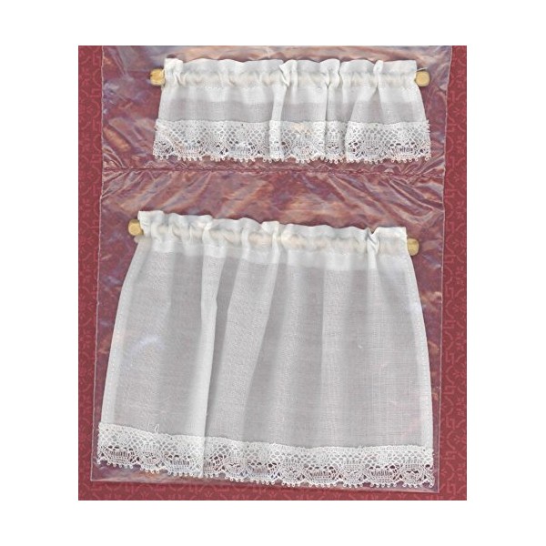Dollhouse Miniature Cottage Curtains in White by Barbara O039;Brien