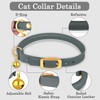 OOPSDOGGY Rolled Leather Cat Collar with Bell - Reflective Kitten