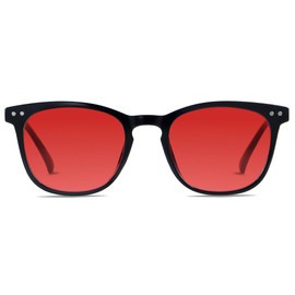 ANDWOOD 99.9% Blue Green Light Blocking Sleep Glasses AR Coatings Red Lens for Small Face Computer TV Gaming Reduce Eyestrain