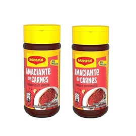 Amaciante de carnes Brasileiro Maggi Tempero p/Amaciar com Ervas e Especiarias 120g | Pack 2x120g | Meat Tenderizer with Herbs and Spices | Brazil in Texas Bundle