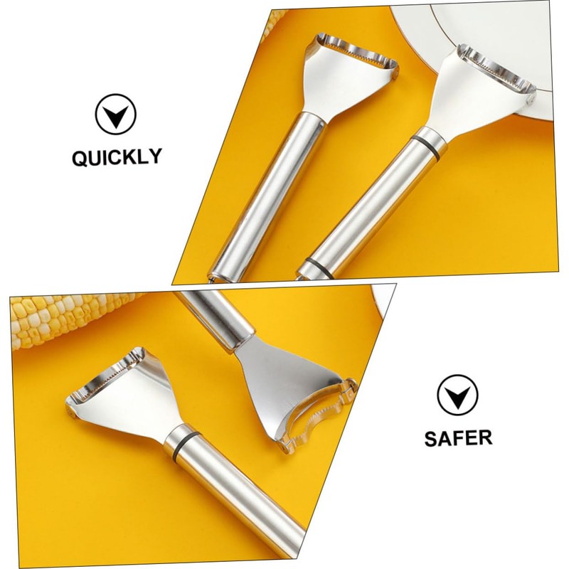 KICHOUSE Ergonomic Handle Corn Peeler Stainless Steel Stripper Kitchen Essential
